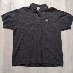 Lacoste Polo Men’s Size 6 Dark Gray/Black In Color Short Sleeve  Polo